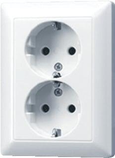 Jung AS500 stopcontact dubbel met randaarde creme AS5020NU