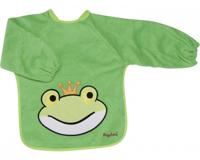 slabbetje met lange mouwen kikker groen 30 x 39 cm - thumbnail