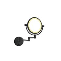 Wiesbaden Wand Scheerspiegel Met LED Verlichting �20 cm Staand 5x Vergrotend Mat Zwart - thumbnail