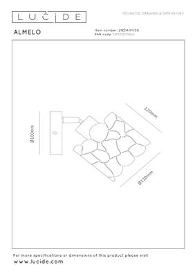Lucide ALMELO - Wandspot / Wandlamp - Ø 12 cm - 1xE14 - Zwart Lucide ALMELO - Wandspot / Wandlamp - Ø 12 cm - 1xE14 - Zwart