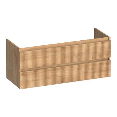 Brauer Joy Wavy - Onderkast - 120 cm - met 2 Softclose Lades Greeploos en 1 Sifon Uitsparing - Forest Tan