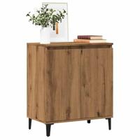 Dressoir 60x35x70 cm bewerkt hout artisanaal eikenkleur - thumbnail