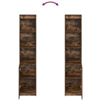 Hoge kast 37,5x35x180 cm spaanplaat gerookt eikenkleurig - thumbnail