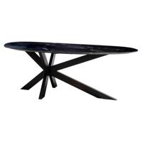 Richmond Organische Eettafel 'Trocadero' Marmer, 220 x 100cm, kleur Zwart - thumbnail