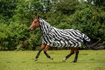 Bucas Buzz-Off Zebra vliegendeken zwart/wit maat:195