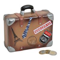 Spaarpot koffer van keramiek, B14 x D6 x H13 cm - thumbnail