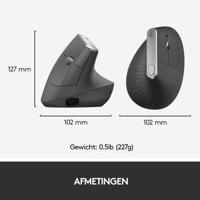 Logitech Ergonomische muis Bluetooth, Radiografisch Optisch Zwart, Zilver 4 Toetsen 4000 dpi Ergonomisch - thumbnail
