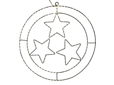 LED Kersthanger ring sterren zwart 50cm