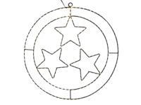 LED Kersthanger ring sterren zwart 50cm - thumbnail