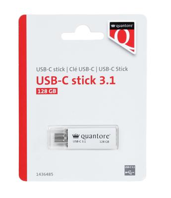 Usb stick 3.1 quantore usb-c 128gb zilver Usb stick 3.1 quantore usb-c 128gb zilver