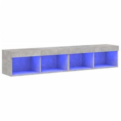 Tv-meubels met LED-verlichting 2 st 80x30x30 cm betongrijs