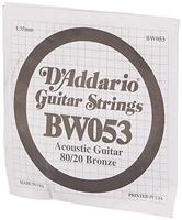 D&apos;Addario BW053 Bronze Wound Acoustic Guitar Single String .053 losse snaar voor westerngitaar - thumbnail