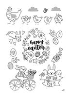 Sjablonen voor ramen met krijtmarkers BLOOM & GROW Premium folia meerkleurig - thumbnail