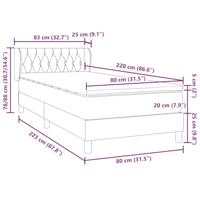 Boxspring met matras fluweel lichtgrijs 80x220 cm - thumbnail