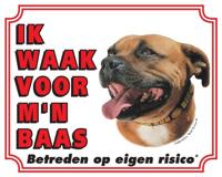 Staffordshire Bull Terrier Waakbord - Ik waak voor - thumbnail
