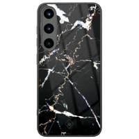 Samsung Galaxy S25 glazen hardcase - Marmer zwart - thumbnail