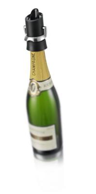 Vacu Vin Champagne Stopper en Schenker - Zwart - thumbnail