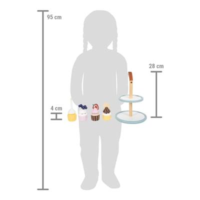Small Foot houten speeleten etagere met cupcakes, 13dlg.