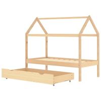 Kinderbedframe met lade massief grenenhout 80x160 cm - thumbnail