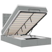 Ottoman bed met matras 120x200cm stof lichtgrijs - thumbnail