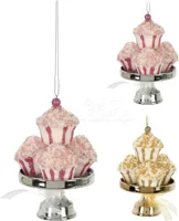 Kerstornament Cupcakes 12cm Assorti 1st - thumbnail