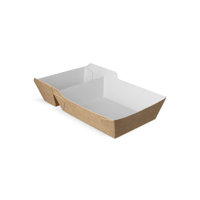 Frietbakjes A20 (A14+1) kraft/wit BIO - thumbnail