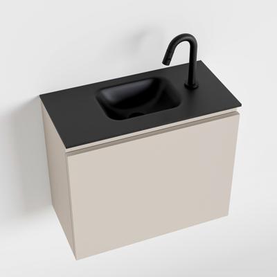 MONDIAZ OLAN 60cm toiletmeubel linen. LEX wastafel urban midden 1 kraangat