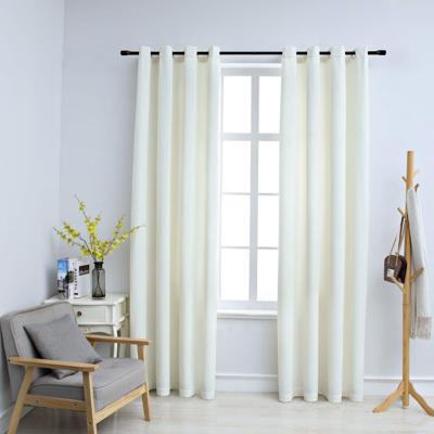 VidaXL Gordijn verduisterend met ringen 2 st 140x175 cm fluweel crème