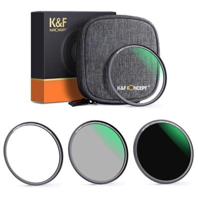 K&F Concept magnetische lensfilter-kit CPL-ND-UV Nano X 55mm 3-in-1 set met opbergtas
