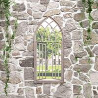 Tuinspiegel 100x45 cm ijzer zandkleurig - thumbnail