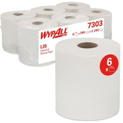 Poetspapier wypall l20 2laags 380 vel wit