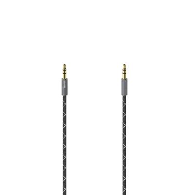 Hama Audiokabel, 3,5mm jack - 3,5mm jack, stereo, metaal, verguld, 0,75 m Mini jack kabel Zwart