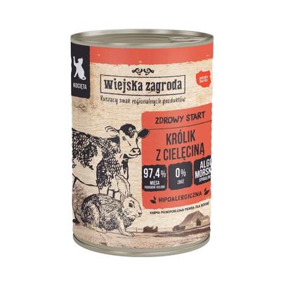 WIEJSKA ZAGRODA Rabbit with veal for kittens - nat kattenvoer - 400g