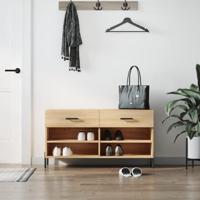VidaXL Schoenenbank 102x35x55 cm bewerkt hout sonoma eikenkleurig - thumbnail