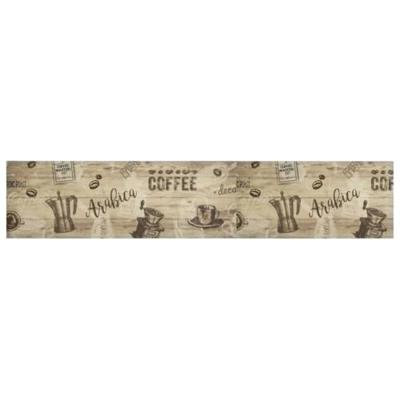 VidaXL Keukenmat wasbaar koffieprint 60x300 cm fluweel bruin VidaXL Keukenmat wasbaar koffieprint 60x300 cm fluweel bruin