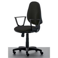 Linea Fabbrica Tiger 01 Zwart/Zwart Bureaustoel met Armleuning - thumbnail