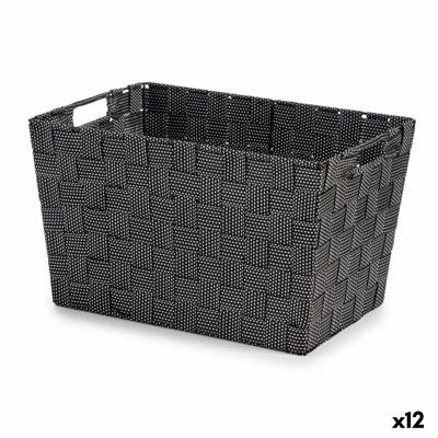 Mand Zwart Stof 25 x 20 x 35 cm (12 Stuks)