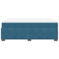 Boxspring met matras fluweel donkerblauw 160x200 cm - thumbnail