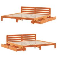 Bedframe zonder matras massief grenenhout wasbruin 180x200 cm - thumbnail