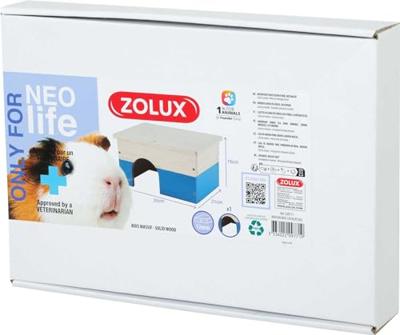 ZOLUX NEOLIFE HOUTEN HUISJE CAVIA BLAUW 35X21X16 CM