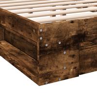Bedframe met lades bewerkt hout gerookt eikenkleurig 140x190 cm - thumbnail