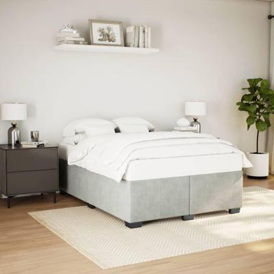 Bedframe zonder matras 140x200 cm fluweel lichtgrijs