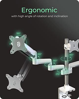 ICY BOX IB-MS505-TI, Monitorständer mit Tischhalterung f. 3 Monitore bis zu 32'' (81 cm) Monitor-tafelbeugel 3-voudig 81,3 cm (32) Zilver-grijs Draaibaar, In
