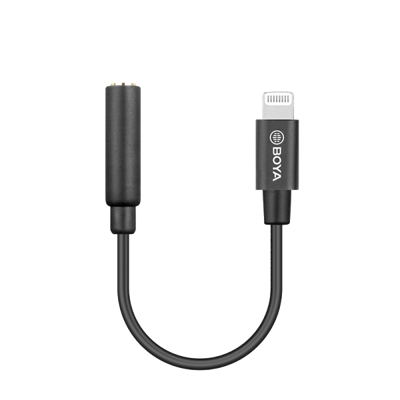 Boya BY-K3 female TRRS naar male Lightning adapter
