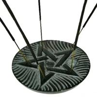 Wierook- en Kegelbrander Pentagram Zeepsteen - thumbnail