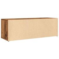 Schoenenopbergbank 105x35x35 cm bewerkt hout oud houtkleurig - thumbnail