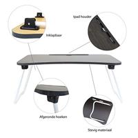 QUVIO Bedtafel voor laptop, onbijt of boek - Uitklapbaar - Zwart - thumbnail