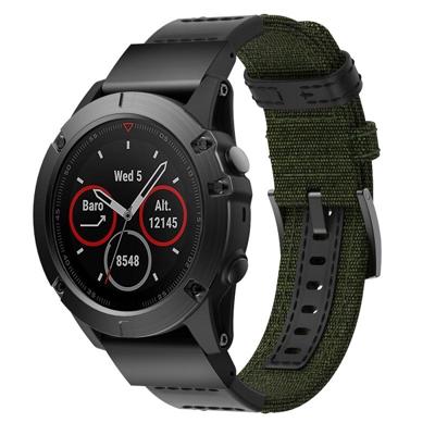 Canvas en lederen polsband horlogeband voor Garmin Fenix5x plus Fenix3 polsband maat: 150 + 110mm (Army Green) Canvas en lederen polsband horlogeband voor Garmin Fenix5x plus Fenix3 polsband maat: 150 + 110mm (Army Green)