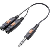 SpeaKa Professional SP-7869836 Jackplug Audio Y-adapter [1x Jackplug male 6,3 mm - 2x Jackplug female 6,3 mm] Zwart - thumbnail