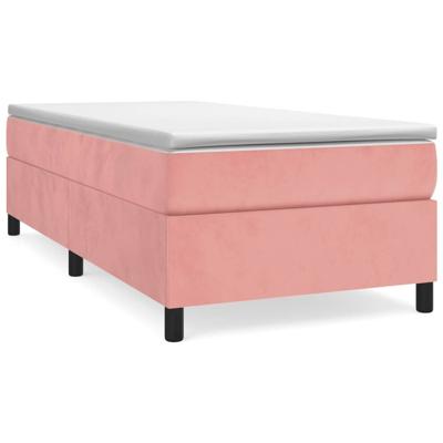 Boxspring met matras fluweel roze 80x200 cm